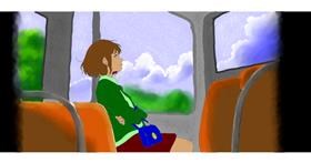 Drawing of bus by Annie